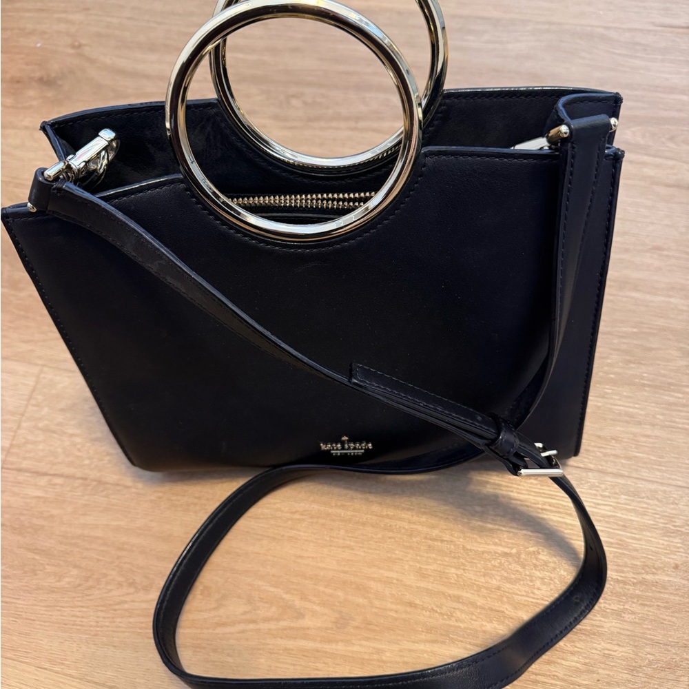 Kate Spade Black Crossbody Bag with Silver Accents